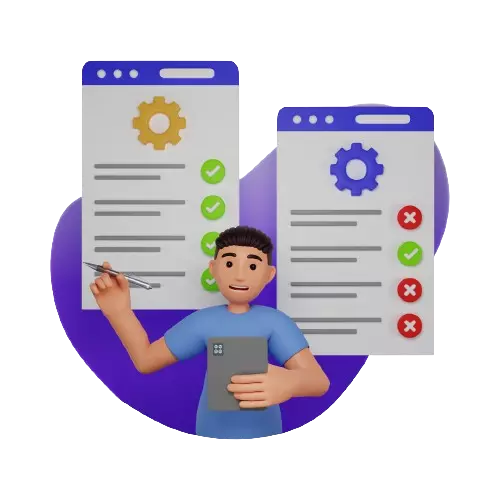 A/B testing process showing comparison of different ad versions for best performance