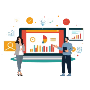 Analytics and reporting showing performance data insights to understand what works and improve business decisions