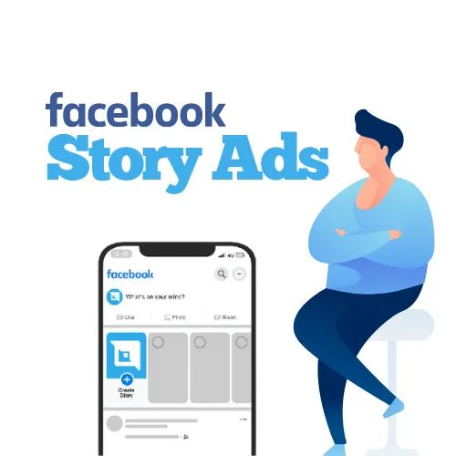 Facebook story ads showing short video or image ads between stories to promote products and offers