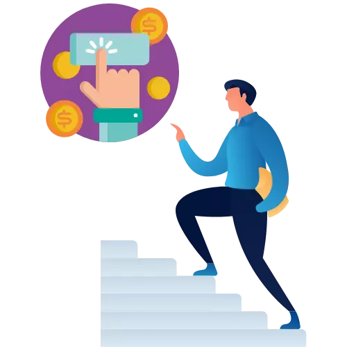 Illustration showing pay only for clicks concept, paying only when a visitor clicks your ad