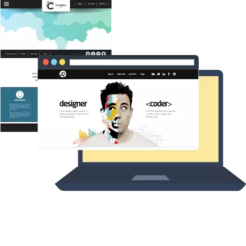 Portfolio website showcasing work and skills with clean design to present talent and professional online portfolio