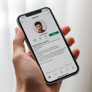 Instagram profile seo optimization showing use of keywords in bio and captions to increase reach, followers, and visibility