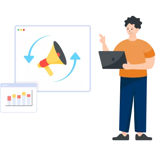 Illustration showing remarketing strategies to re-engage website visitors effectively