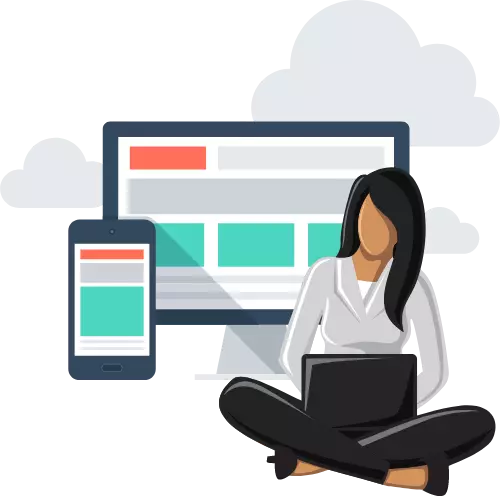 Responsive website development layout adapting seamlessly across mobile, tablet, and desktop devices