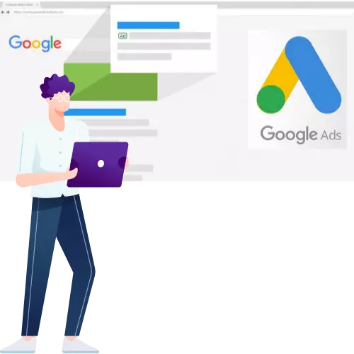llustration showing where google ads display across search results, websites, and apps for effective ad placement