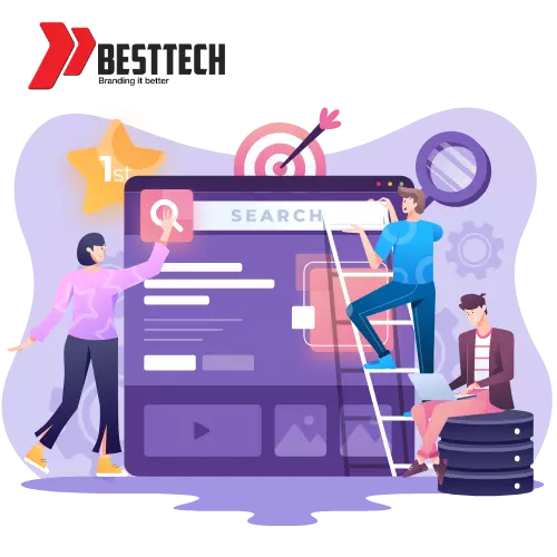 Professional team at a search engine marketing company managing online ad campaigns and performance strategy