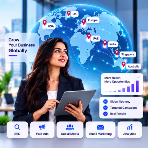 digital marketing services designed to help businesses reach audiences across global markets