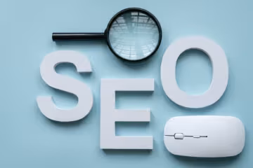 Search engine optimization showing keyword research, content optimization, and technical improvements for higher rankings